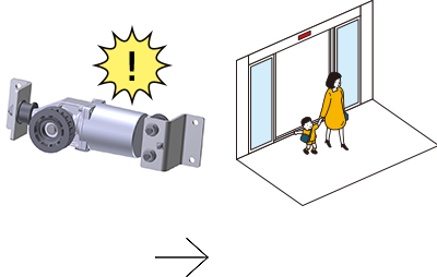 The door system detects the faulty component to provide optimal operation.